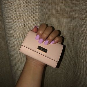 Baby Pink Card and Key Holder Wallet By Kate Spade